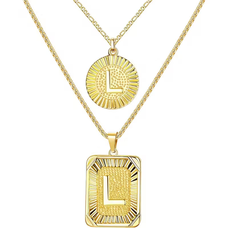 Conjunto de 2 Colares com Inicial 18K