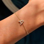 Pulseira de Corrente Delicada com Inicial