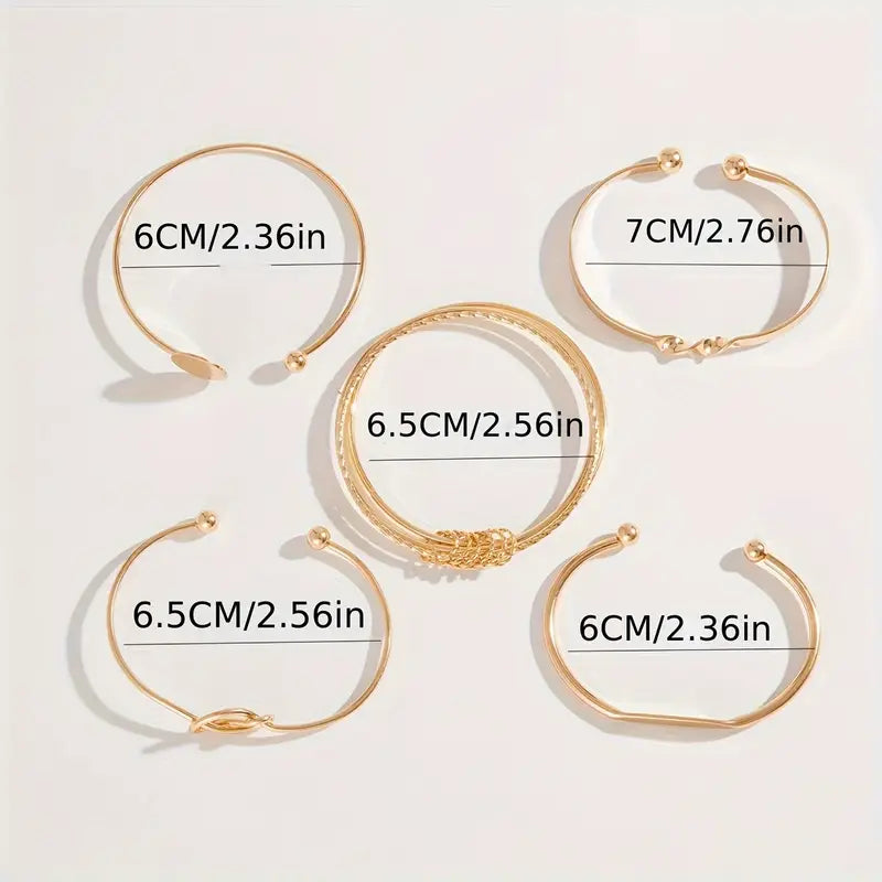 Conjunto de Pulseiras Nó Elegante | Ouro