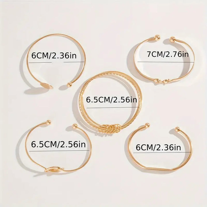 Conjunto de Pulseiras Nó Elegante | Ouro