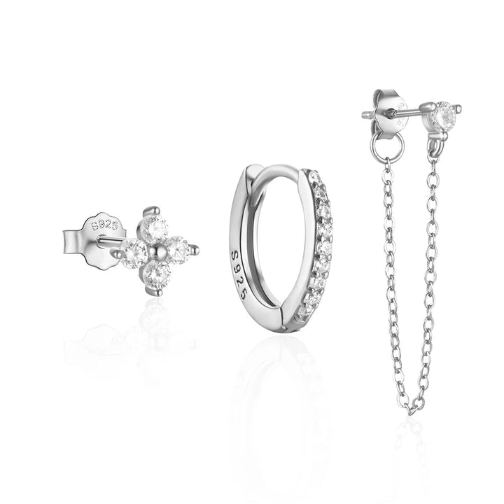 Conjunto de Brincos Juliette, Prata S925