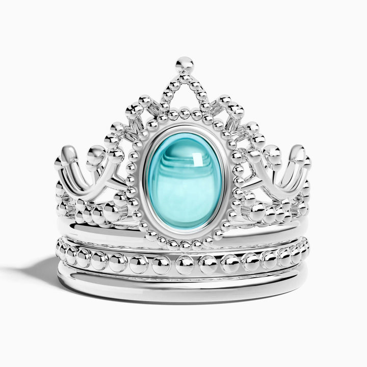 Anel Dustland Crown – Água-Marinha