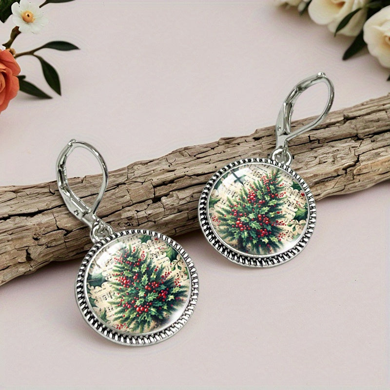 Brincos Vintage com Árvore de Natal