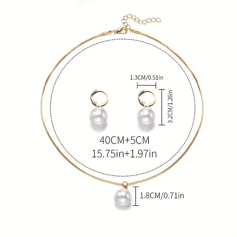 Conjunto de Joias de Pérolas Golden Grace