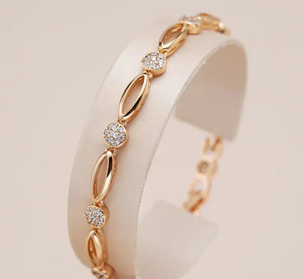 Pulseira Dourada Elegante com Zircónias