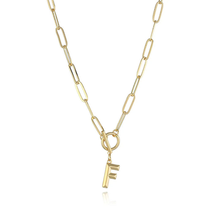 Colar com Inicial A–Z e Corrente Paperclip