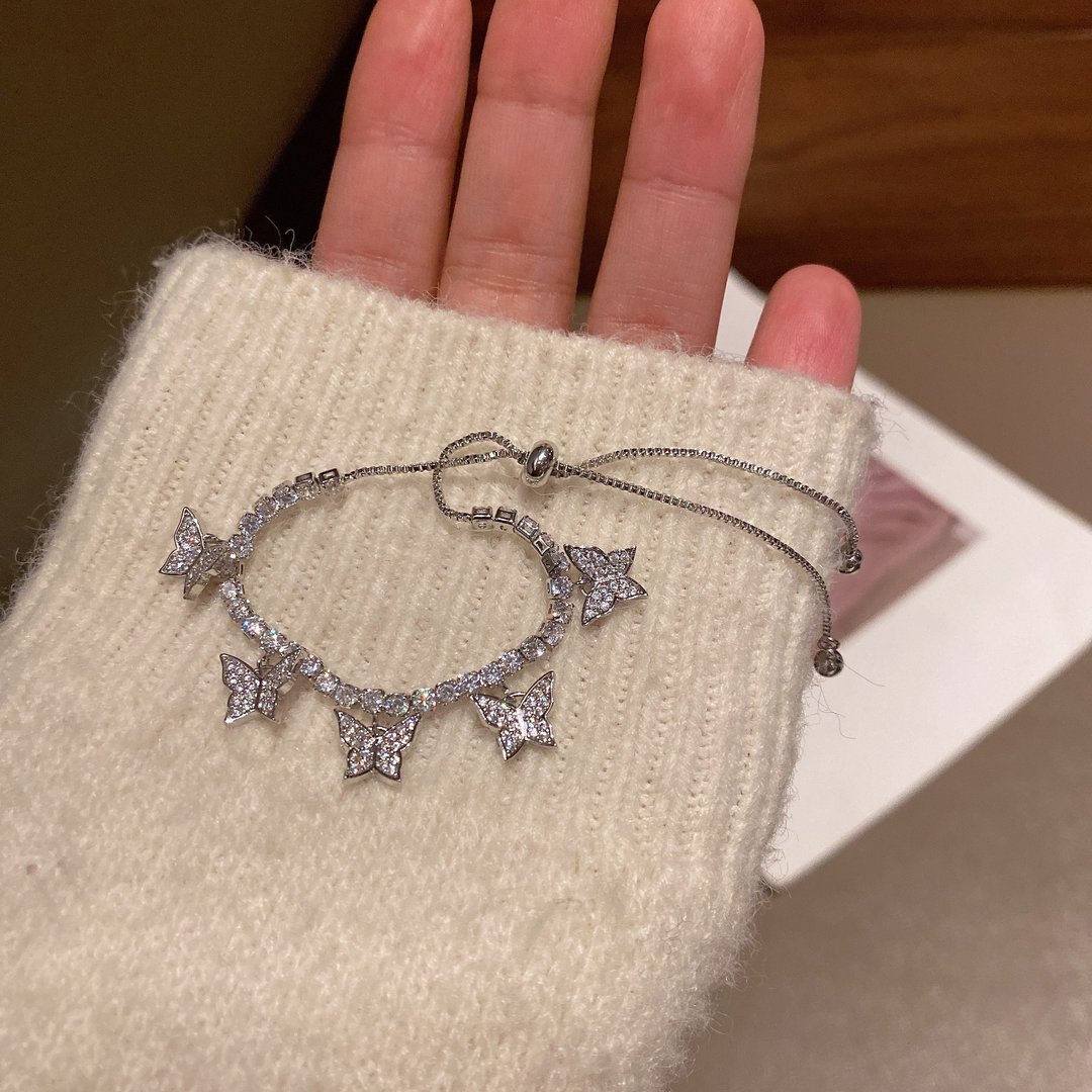 Pulseira Ténis Camelia com Borboletas