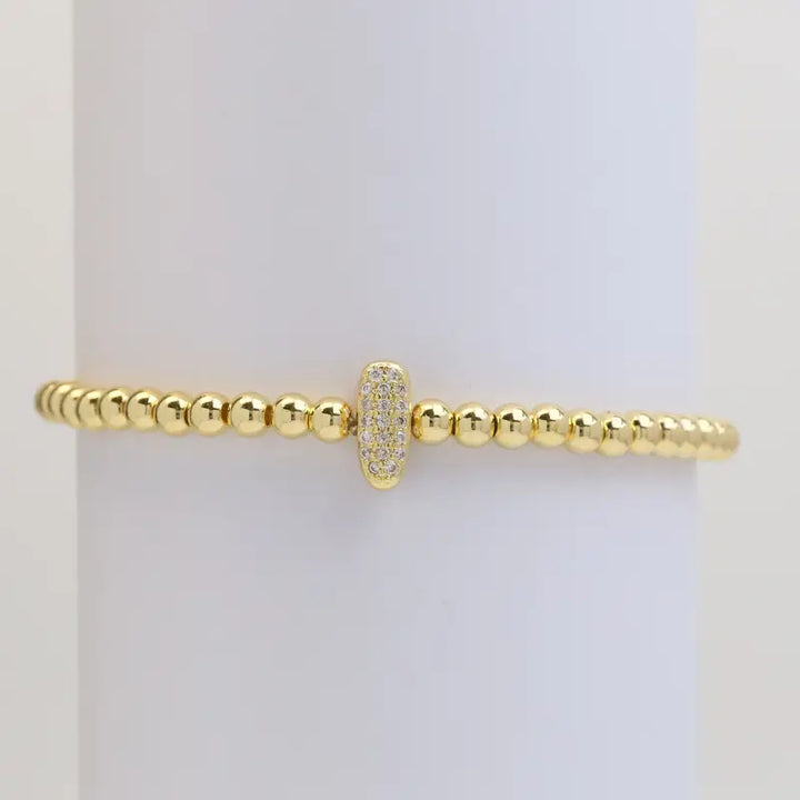 Pulseira de Contas com Inicial Bubble A–Z