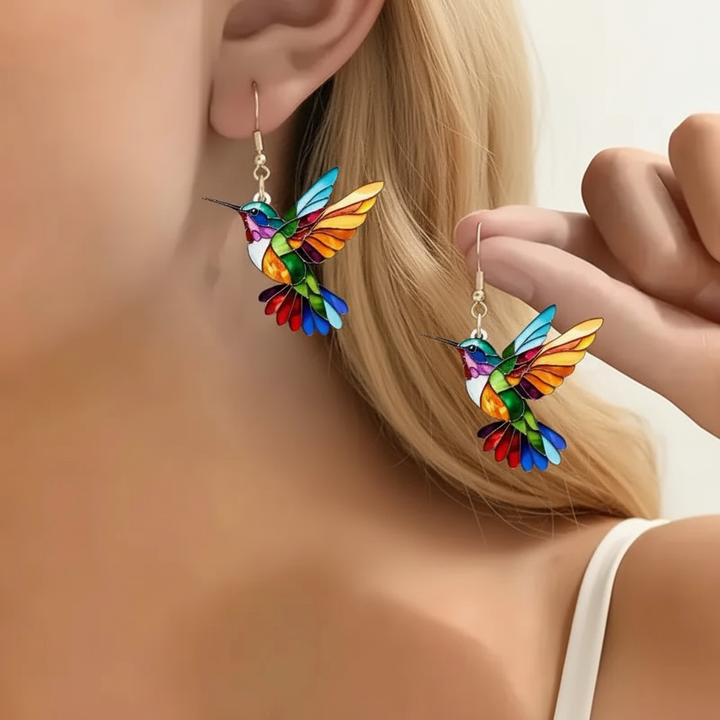 Brincos Arco-Íris com Colibri "A Alegria Levanta Voo"