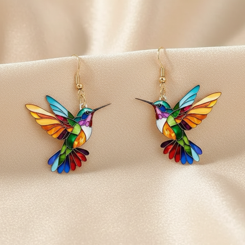 Brincos Arco-Íris com Colibri "A Alegria Levanta Voo"