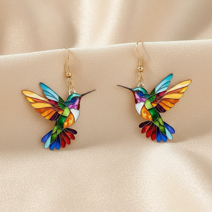 Brincos Arco-Íris com Colibri "A Alegria Levanta Voo"
