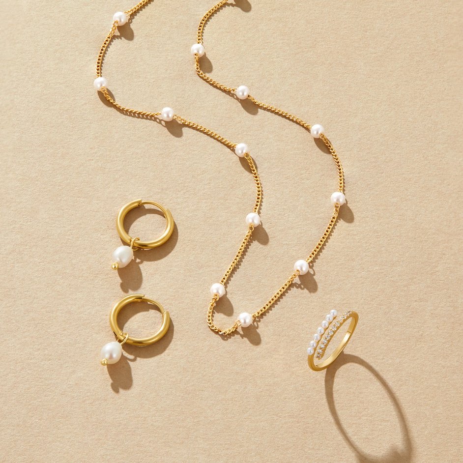 Argolas Bella com Pérolas de Água Doce