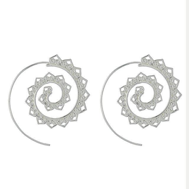 Brincos em Espiral Dourados e Prateados