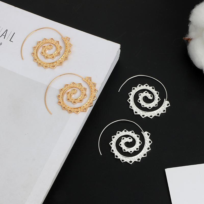 Brincos em Espiral Dourados e Prateados