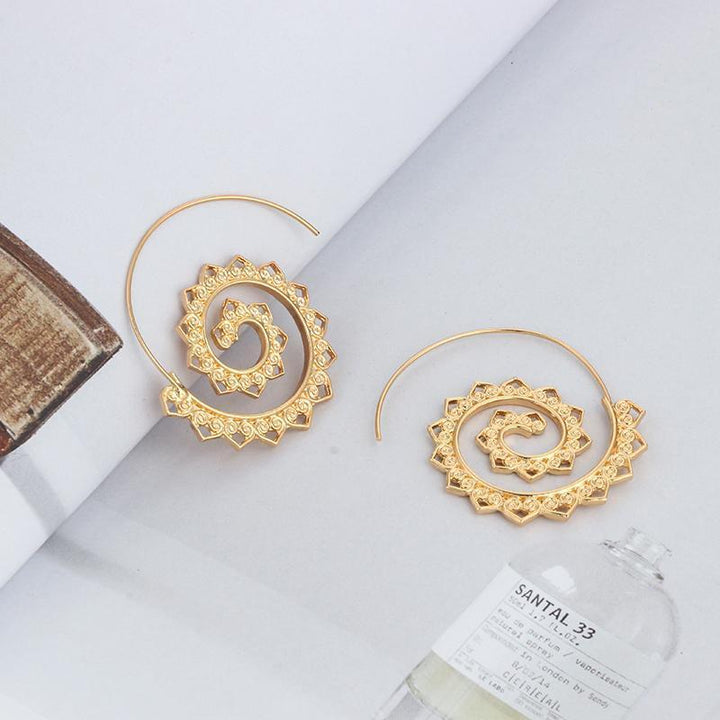 Brincos em Espiral Dourados e Prateados