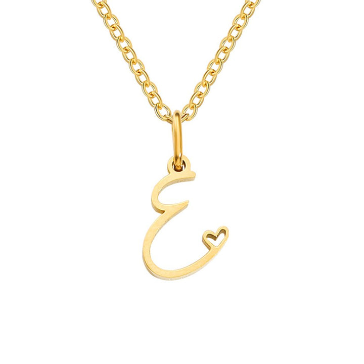 Colar Dourado com Coração e Letra