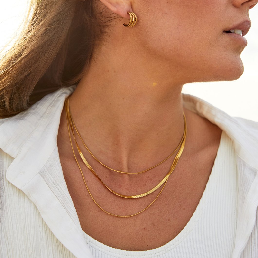 Colar Dourado Multicamadas