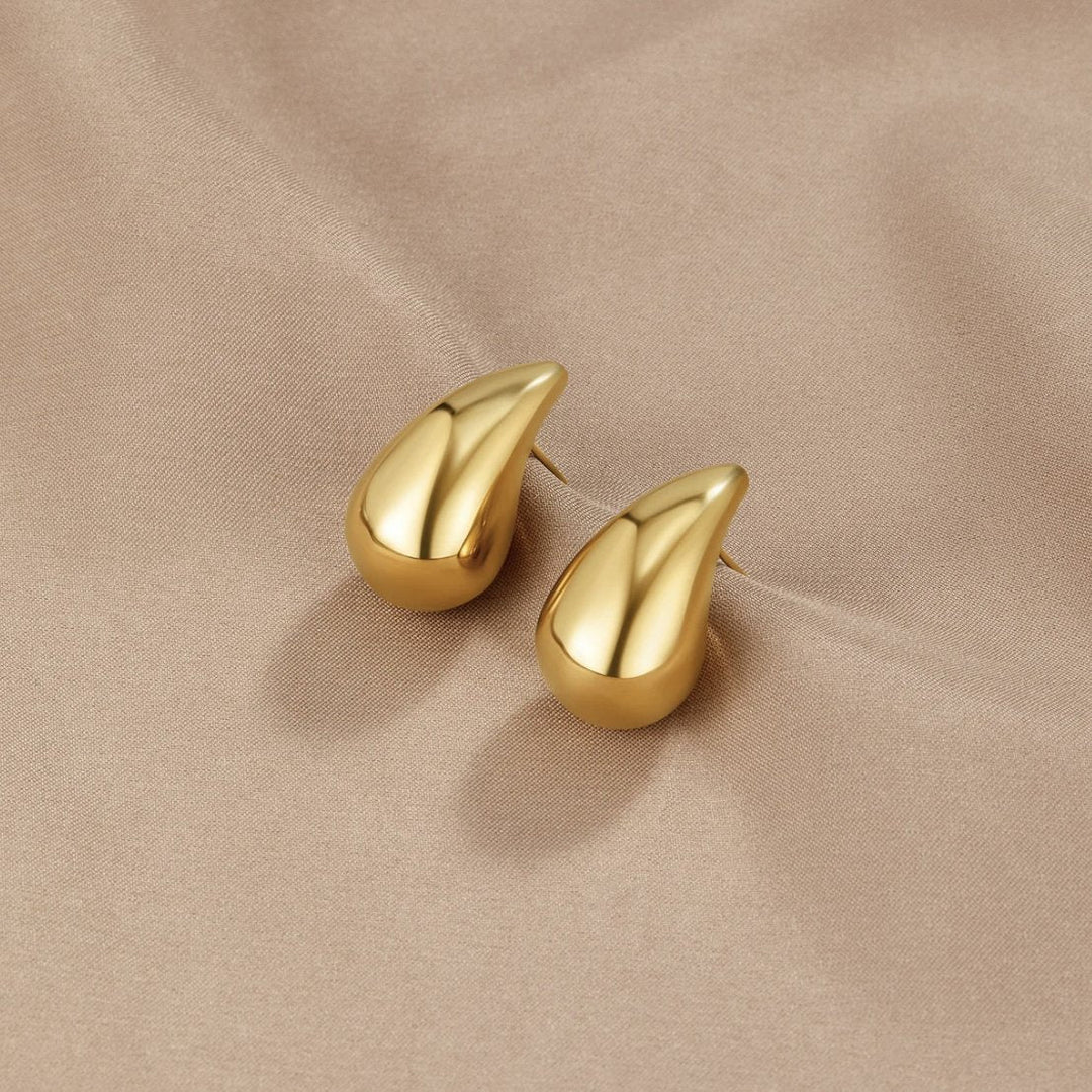 Brincos Dourados Ame em Forma de Gota