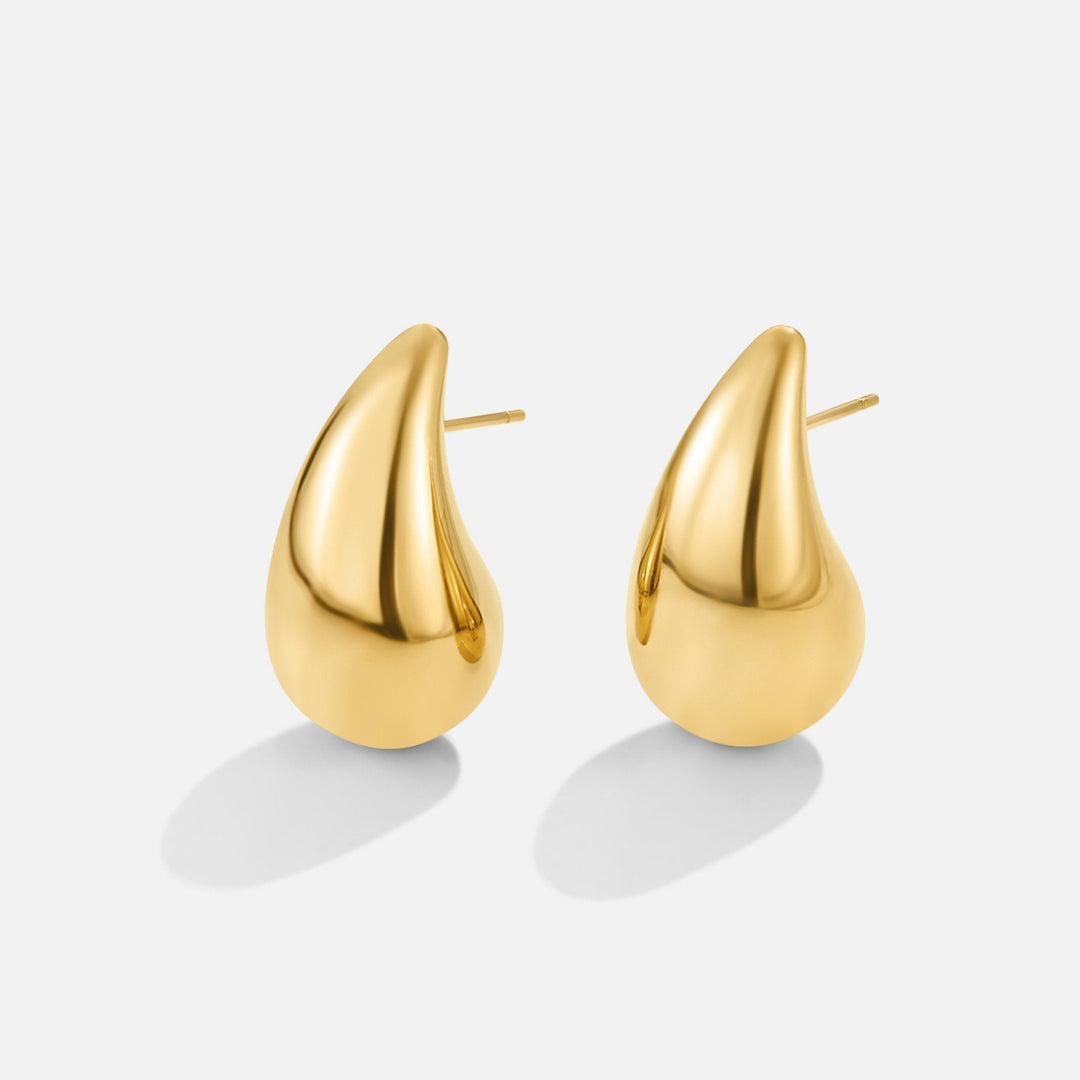 Brincos Dourados Ame em Forma de Gota