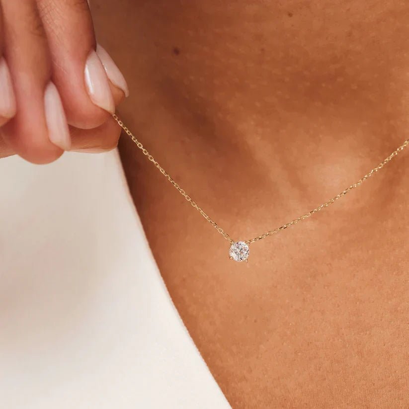 Colar Cléa com Moissanite | Ouro