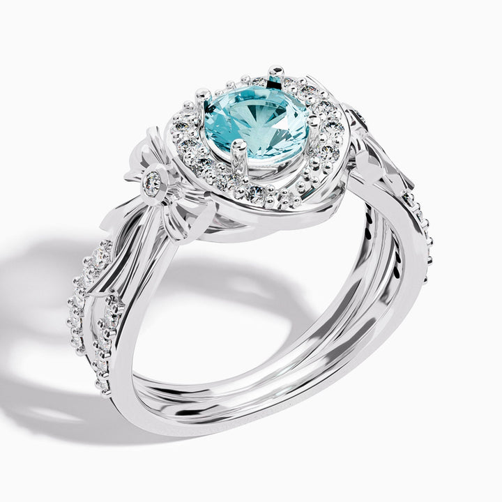 Anel Graceful Bow Entwined – Água-Marinha