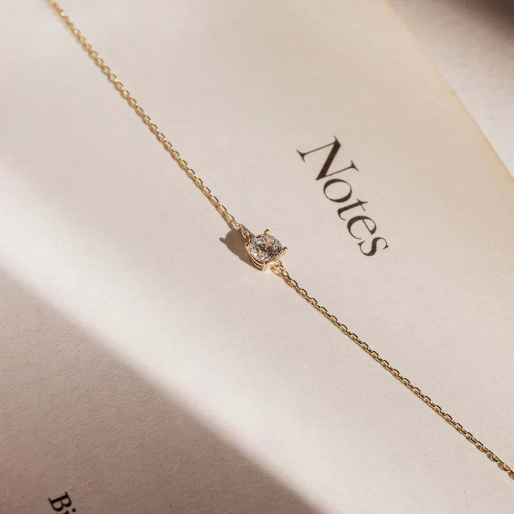 Pulseira Cléa com Pedras | Ouro Branco
