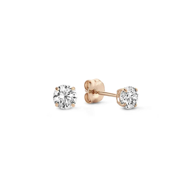 Brincos de Pressão Larmes de Lune com Pedra | Ouro Branco