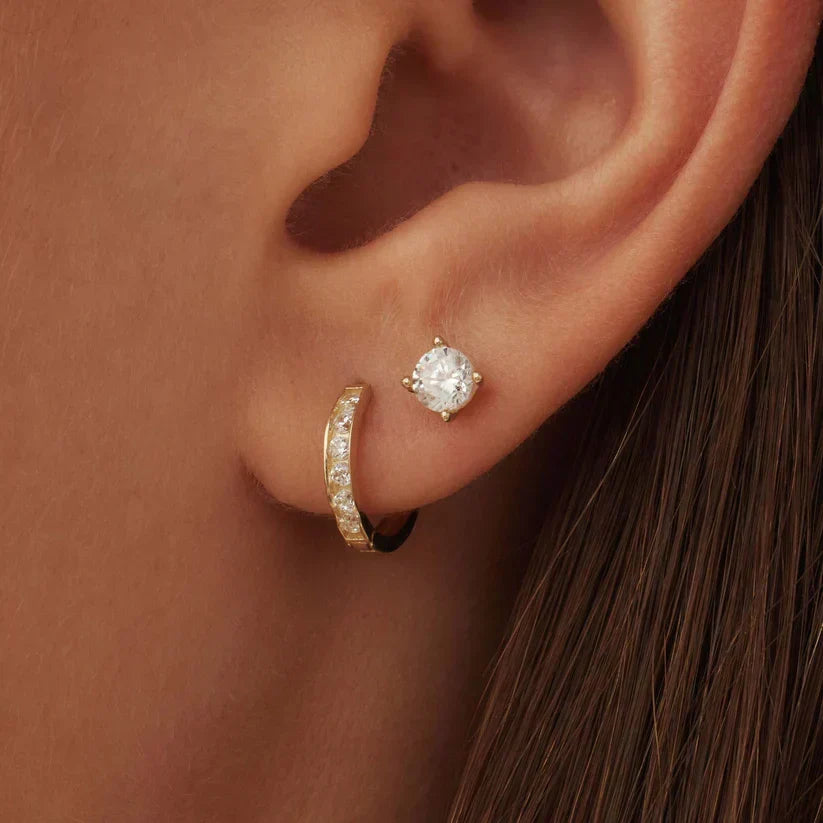 Conjunto de Brincos Dara Brillane com Pedras | Ouro
