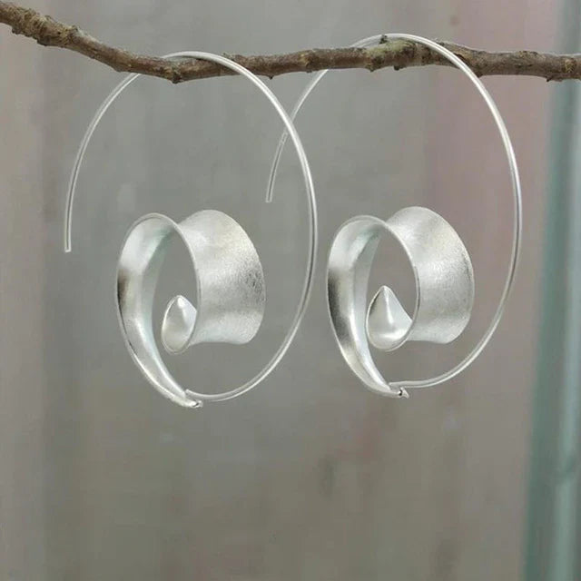Brincos em Forma de Espiral | Ouro Branco