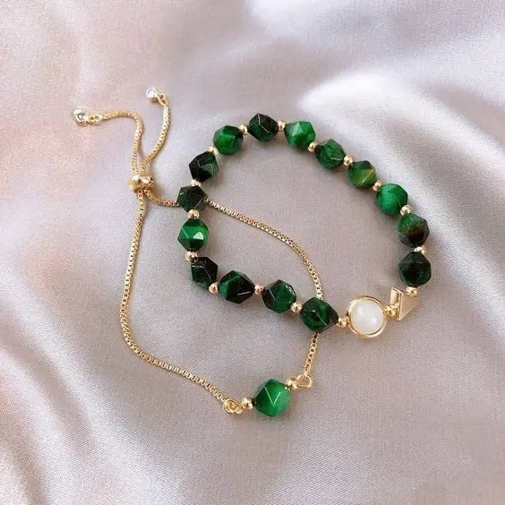 Conjunto de Pulseiras Verde Elegante