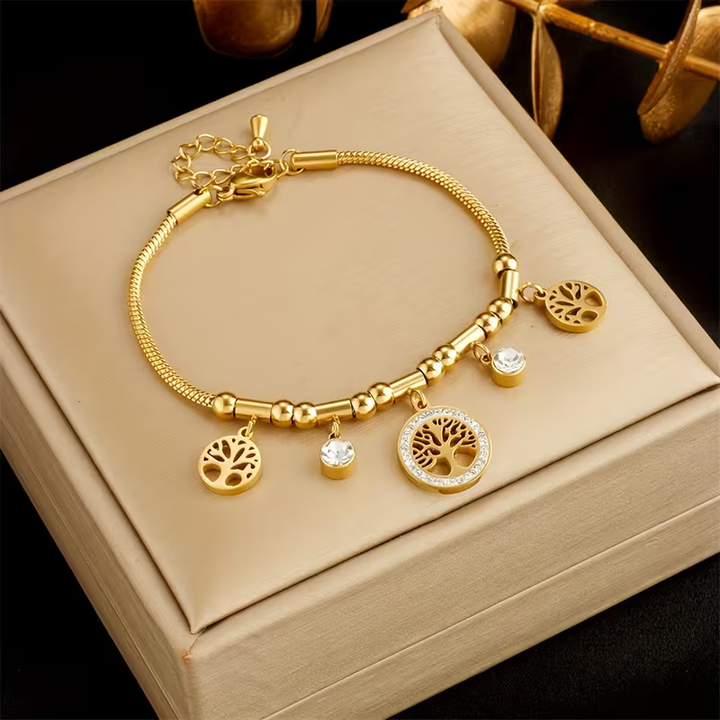 Pulseira com Árvore e Pendentes