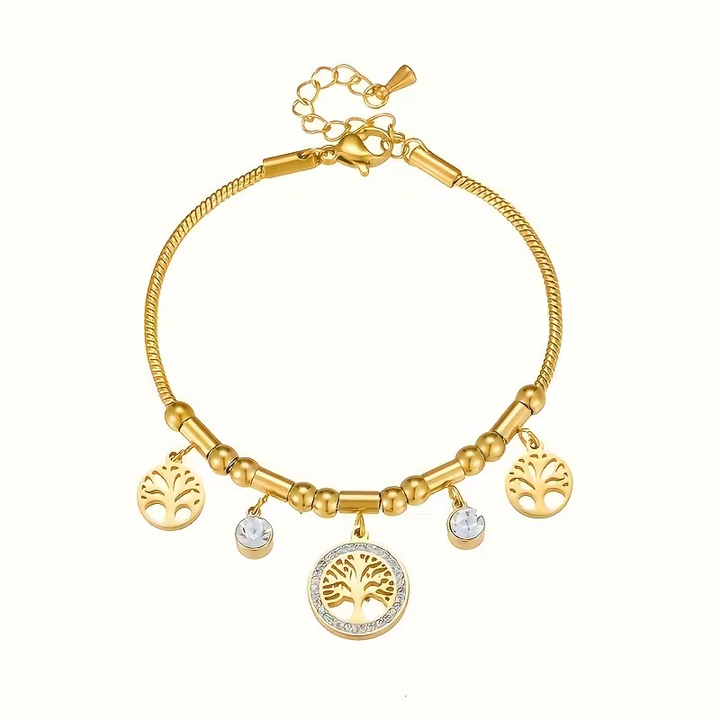 Pulseira com Árvore e Pendentes
