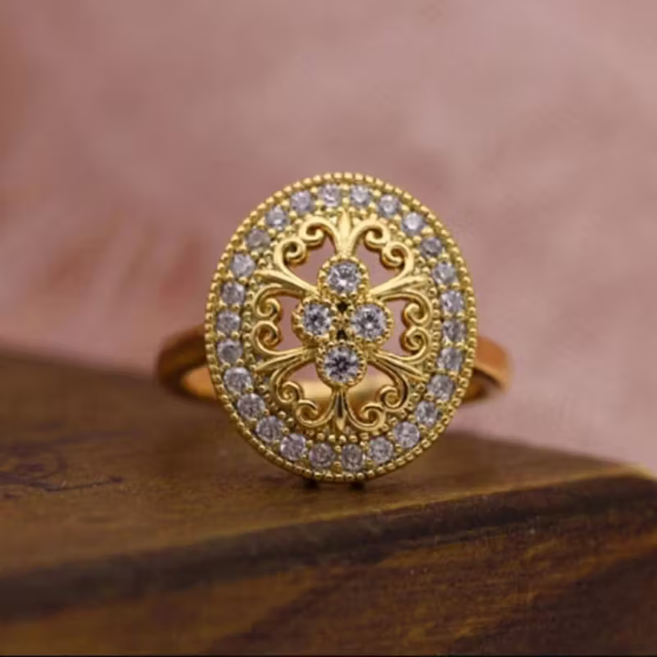 Anel com Auréola de Renda Blooming