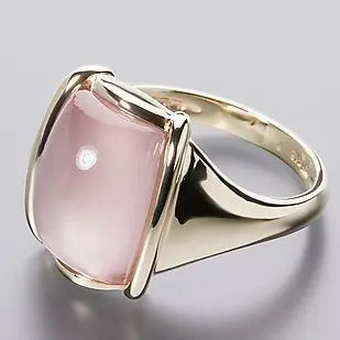 Anel Vintage Quadrado em Ouro Rosa
