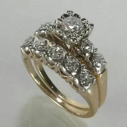 Anel Vintage Dourado Brilhante