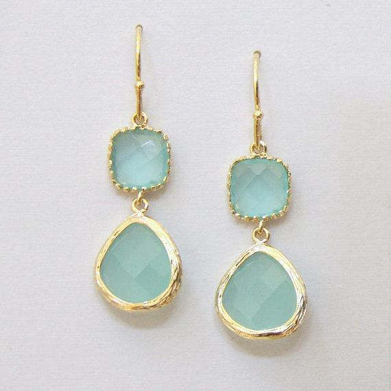 Brincos Vintage com Turquesa e Pedra da Lua