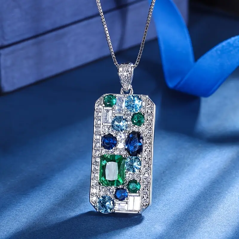 Colar Radiante Azul e Verde