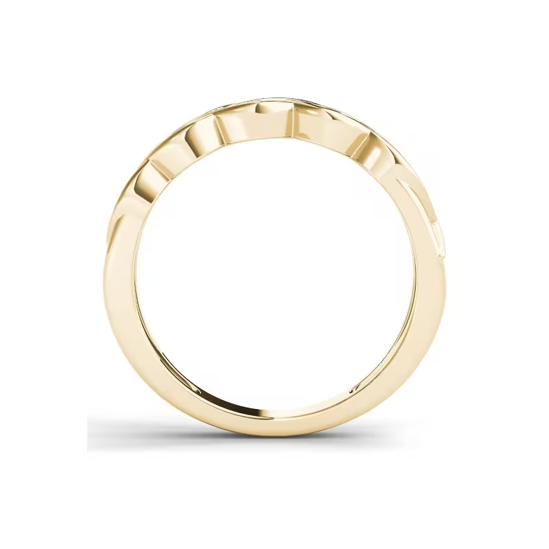 Anel de Noivado Dourado com Zircónias