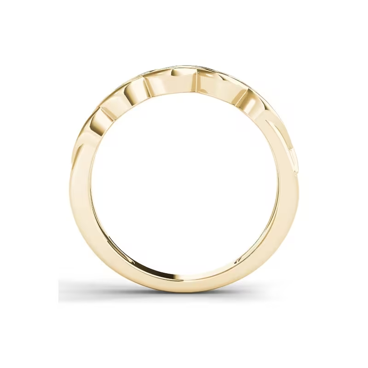 Anel de Noivado Dourado com Zircónias