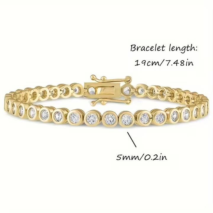 Pulseira Dourada com Cristais Redondos