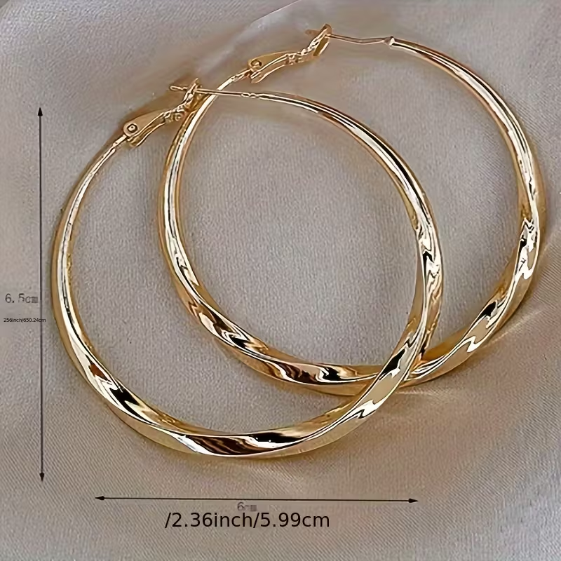 Argolas Douradas Grandes e Elegantes