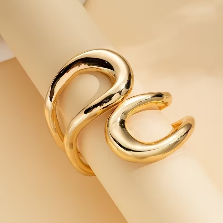 Pulseira Aberta Dourada Minimalista