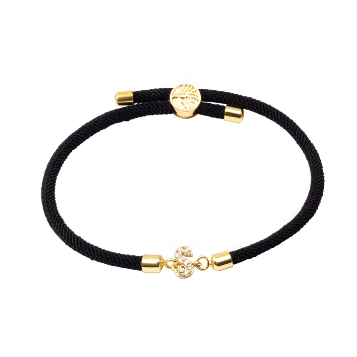 Pulseira Personalizada Unidade com Inicial e Pedrinhas