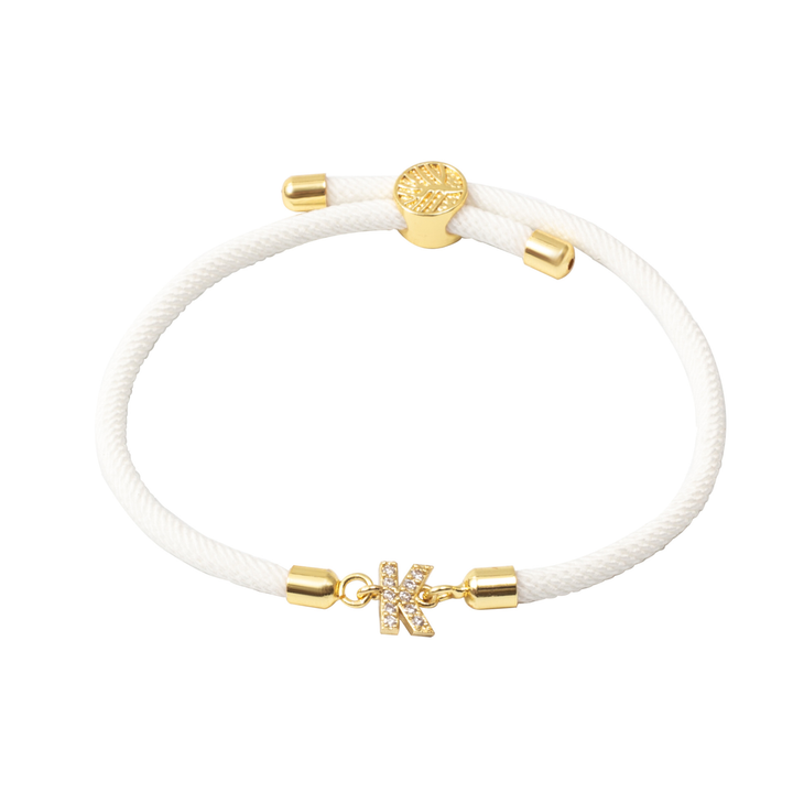 Pulseira Personalizada Unidade com Inicial e Pedrinhas