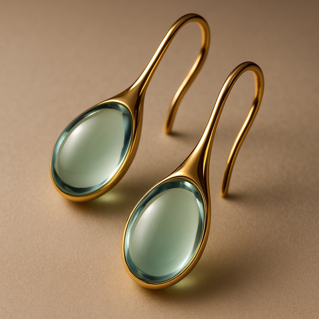 Brincos Pendentes de Cristal em Dourado e Prateado