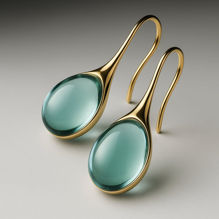 Brincos Pendentes de Cristal em Dourado e Prateado