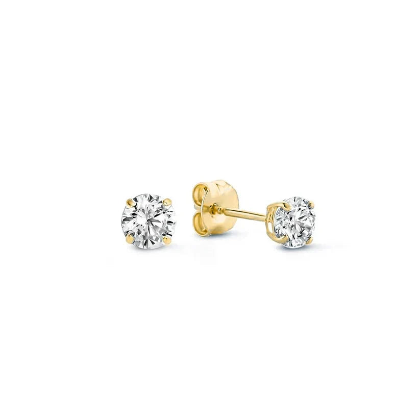 Brincos de Pressão Larmes de Lune com Pedra | Ouro Branco
