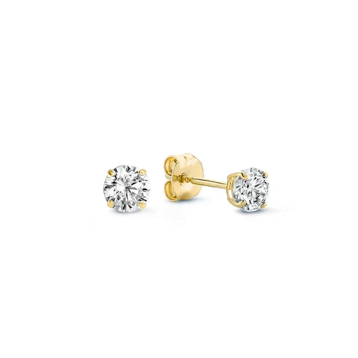 Brincos de Pressão Larmes de Lune com Pedra | Ouro Branco