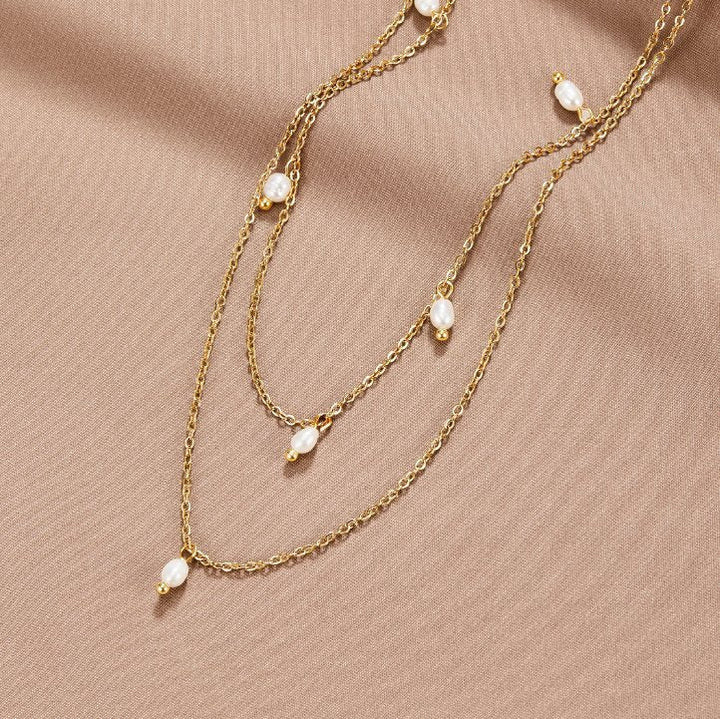 Colar em Camadas Kay com Gota de Pérola