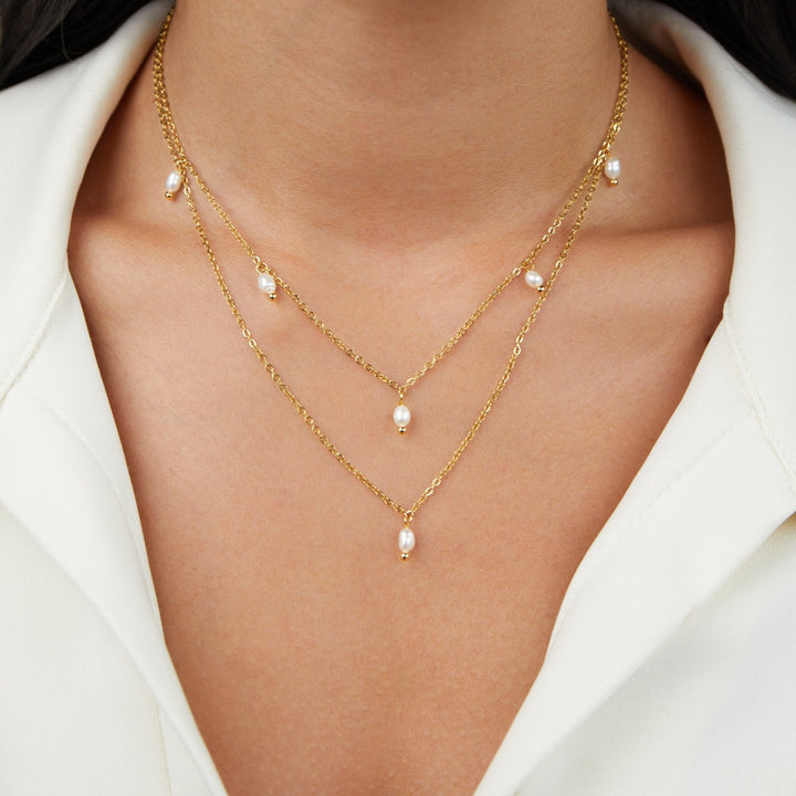 Colar em Camadas Kay com Gota de Pérola